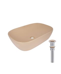 Раковина накладная Qtap Robin 600x390x150 мм, Beige, прямоугольная, с донным клапаном QTROB188SB49787, фото  | SNABZHENIE.com.ua