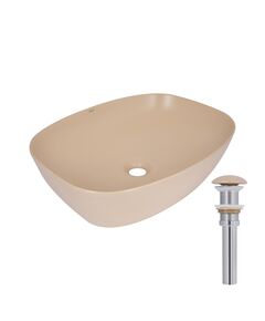 Раковина накладная Qtap Cardinal 500х380х140 мм, Beige, прямоугольная, с донным клапаном QTCAR188SB49825, фото  | SNABZHENIE.com.ua