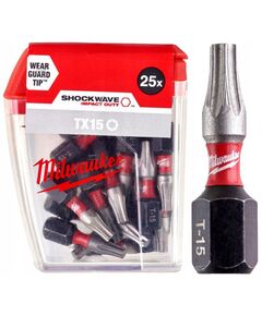 Насадка Milwaukee SHOCKWAVE TX15 25 мм, 25 шт для шуруповерта, фото  | SNABZHENIE.com.ua