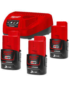 Энергокомплект Milwaukee M12 NRG-303 (3 B3 + ЗУ С12С) 4933459207, фото  | SNABZHENIE.com.ua