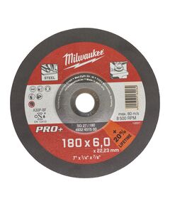 Шліфувальний диск по металу SG 27/180x6 PRO+ (1 шт) MILWAUKEE, фото  | SNABZHENIE.com.ua