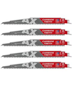 Полотно для сабельных пил AX FANG TIP CARBIDE MILWAUKEE, 230х5мм, (5шт), (дерево с гвоздями), фото  | SNABZHENIE.com.ua