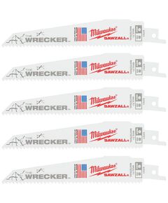 Полотно для сабельных пил WRECKER MILWAUKEE, 150х3,6/2,3мм, (5шт), (металл, дерево с гвоздями), фото  | SNABZHENIE.com.ua