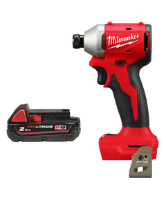Шуруповерт ударный аккумуляторный бесщёточный MILWAUKEE (190Нм) M18 BLIDRC-0 (каркас) + M18 B2, фото  | SNABZHENIE.com.ua