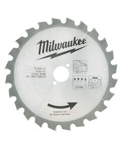 Диск пильный по дереву для торцевых пил MILWAUKEE, &Oslash;216х30х2,8мм, 24 зуб., фото  | SNABZHENIE.com.ua