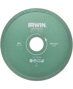 Диск алмазний суцільний 115x22,2 мм з подачею води IRWIN 10505934, фото  | SNABZHENIE.com.ua
