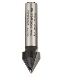 Фреза V-образная 60&deg; 11x14x45 мм, хвостовик 8 мм BOSCH 2608628406, фото  | SNABZHENIE.com.ua