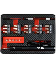 Отвертка аккумуляторная YATO 3.6В с 39 битами, кейс, LED-подсветка, фото  | SNABZHENIE.com.ua