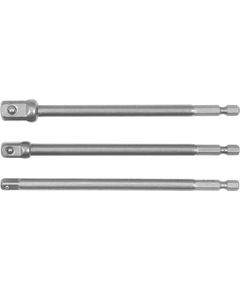 Адаптери торцевих головок YATO 1/4, 3/8, 1/2, L=150 мм, 3 шт., фото  | SNABZHENIE.com.ua