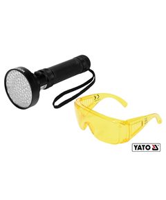 Ультрафіолетовий ліхтар YATO 100LED з окулярами для перевірки грошей, фото  | SNABZHENIE.com.ua