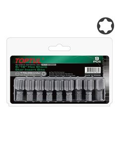 Набір біт-зірочок TOPTUL FSEA1070G, 5/16, L30мм, 9 шт., фото  | SNABZHENIE.com.ua