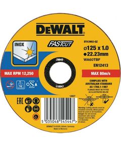 Круг відрізний DeWALT INOX Long Life 125x1,6 мм для нержавійки DT43906, фото  | SNABZHENIE.com.ua