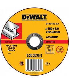 Відрізний круг DeWALT 150x3x22,23 мм для чорного/кольорового металу DT42400, фото  | SNABZHENIE.com.ua