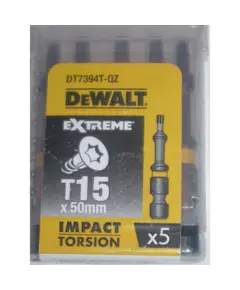 Набор бит DeWALT, ударные, IMPACT TORSION, Torx , Т15, L = 50 мм, 5 шт (DT7394T), фото  | SNABZHENIE.com.ua