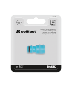 Адаптер BASIC 1/2'' CELLFAST (50-230) з зовнішньою різьбою для поливу, фото  | SNABZHENIE.com.ua