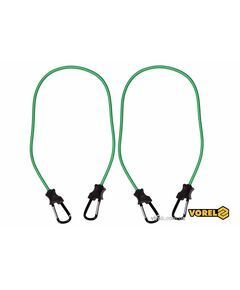 Еластичні стяжки з карабінами VOREL: l= 100 см, Ø= 8 мм, 2 шт [30/90], фото  | SNABZHENIE.com.ua