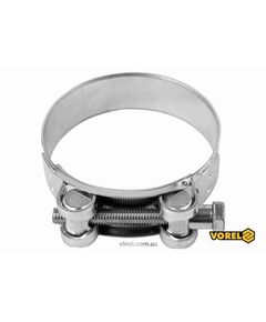 Хомут сталевий з гвинтовим затискачем GBS W1 VOREL: &Oslash;= 86-91/ 24 мм, оцинкований, фото  | SNABZHENIE.com.ua