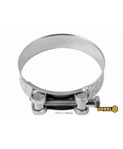 Хомут сталевий, з гвинтовим затискачем GBS W1 VOREL : &Oslash;= 98-103/ 24 мм, оцинкований, фото  | SNABZHENIE.com.ua