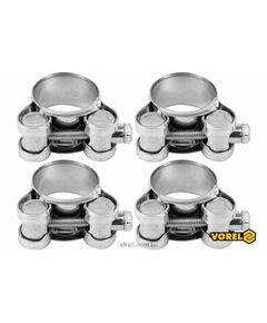 Хомут стальной с винтовым зажимом GBS W1 VOREL : &Oslash;= 25-27/ 18 мм, оцинкованный, 4 шт. [75], фото  | SNABZHENIE.com.ua