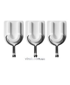 Гачки настінні VOREL самоклеючі, набір 3 шт, фото  | SNABZHENIE.com.ua