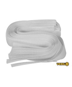 Хомут-липучка для кабеля VOREL: 25 x 300 мм, сірий, нейлон + поліестер + поліуретан, 10 шт, фото  | SNABZHENIE.com.ua