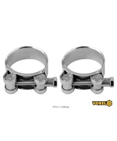 Хомут сталевий з гвинтовим затискачем GBS W1 VOREL: &Oslash;= 35-38/ 20 мм, оцинкований, 2 шт., фото  | SNABZHENIE.com.ua