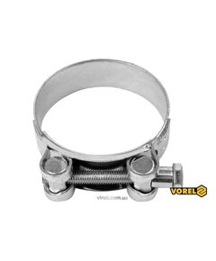 Хомут стальной с винтовым зажимом GBS W1 VOREL : &Oslash;= 64-67/ 22 мм, оцинкованный [100], фото  | SNABZHENIE.com.ua