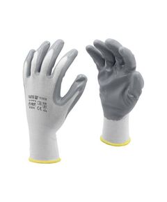 Перчатки рабочие YATO бело-серые, размер 10, фото  | SNABZHENIE.com.ua