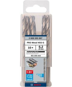Сверла по металлу Bosch HSS-G, 6,2x63 мм, 10 шт (DIN 338), фото  | SNABZHENIE.com.ua