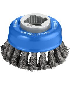 Щетка чашечная Bosch X-Lock 75 мм, стальные пучки 0,35 мм, фото  | SNABZHENIE.com.ua