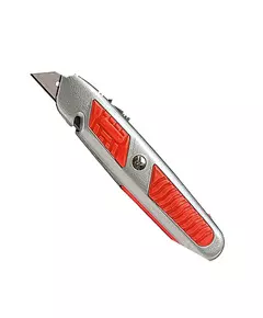 Нож 18 мм выдвижное трапециевидное лезвие, отделение для лезвий, метал.корпус MATRIX (789679M), фото  | SNABZHENIE.com.ua