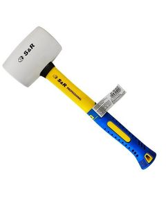 Резиновый молоток S&R 55мм, 450г, белый, фото  | SNABZHENIE.com.ua