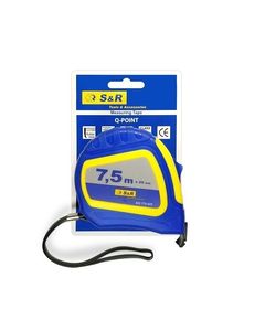 Рулетка S&R Q-point 7,5x25 с резиновым крючком, фото  | SNABZHENIE.com.ua