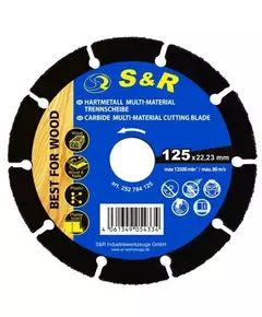 Диск S&R карбід-вольфрамовий 125 x 22,23 мм MULTI-MATERIAL, фото  | SNABZHENIE.com.ua