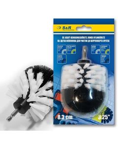 Щітка нейлонова кругла S&R 83 мм м'яка біла, фото  | SNABZHENIE.com.ua