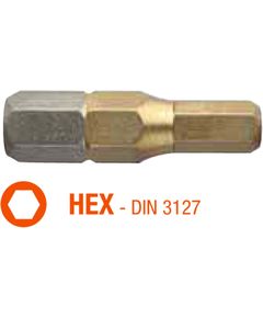 Насадка викруткова USH ISOTIN HEX 4x25 мм, титановое покрытие, 10 шт., фото  | SNABZHENIE.com.ua