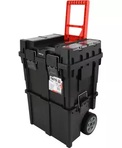 Ящик для инструментов 2 секции с органайзером YATO на 2-х колесах, 495х350х710 мм, из пластика, фото  | SNABZHENIE.com.ua