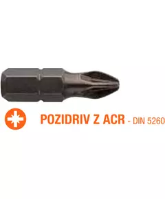 Насадка викруткова USH Industry : Pozidriv ACR PZ2 x 25 мм (з зубцями) Уп. 5 шт., фото  | SNABZHENIE.com.ua