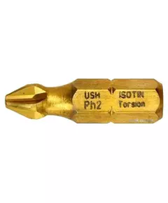 Насадка викруткова USH ISOTIN : Phillips PH2 x 25 мм. Torsion, титанове покриття. Уп. 10 шт., фото  | SNABZHENIE.com.ua