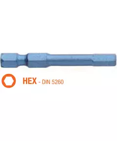 Насадка викруткова ударна USH Blue Shock : HEX 6 x 50 мм шестигранна подовжена, Уп. 5 шт., фото  | SNABZHENIE.com.ua