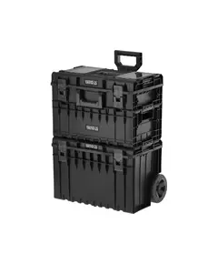 Ящик для инструментов 3 секции, 2 органайзеры YATO на 2-х колесах 585х425х810 мм, выдвижная ручка, фото  | SNABZHENIE.com.ua