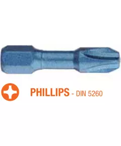 Насадка викруткова ударна USH Blue Shock : Philips PH2 x 30 мм Torsion, Уп. 25 шт., фото  | SNABZHENIE.com.ua