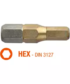 Насадка викруткова USH ISOTIN : HEX 5 x 25 мм. шестигранна, титанове покриття. Уп. 10 шт., фото  | SNABZHENIE.com.ua