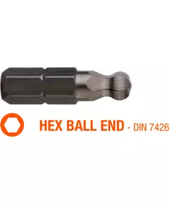 Насадка викруткова USH Industry: HEX SW3K x 25 мм BallEnd заокруглена, Уп. 5 штук., фото  | SNABZHENIE.com.ua