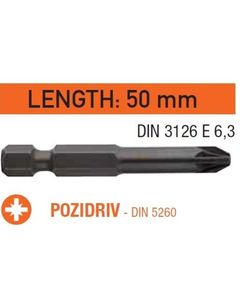 Насадка викруткова Pozidriv PZ3, 50 мм, 10 шт, USH Industry, фото  | SNABZHENIE.com.ua