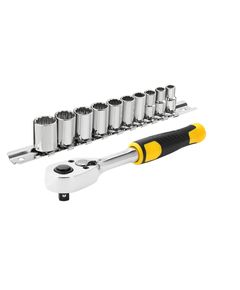 Тріщотка STANLEY 1/4, 72 зубці, 10 торцевих головок STMT82666-0, фото  | SNABZHENIE.com.ua