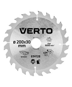 Відрізний диск VERTO 200x30 мм, 24 зуба, модель 61H128, фото  | SNABZHENIE.com.ua