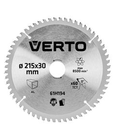 Диск відрізний VERTO 215x30 мм 60 зуб. для алюмінію 61H194, фото  | SNABZHENIE.com.ua
