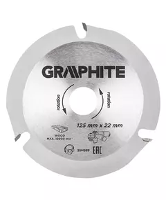 Диск відрізний 125 x 22.2 x 2.8 мм, 3 зуби GRAPHITE (55H599), фото  | SNABZHENIE.com.ua