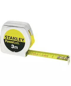Рулетка измерительная Powerlock® длиной 3 м, шириной 12,7 мм в хромированном пластмассовом корпусе STANLEY 0-33-238, фото  | SNABZHENIE.com.ua